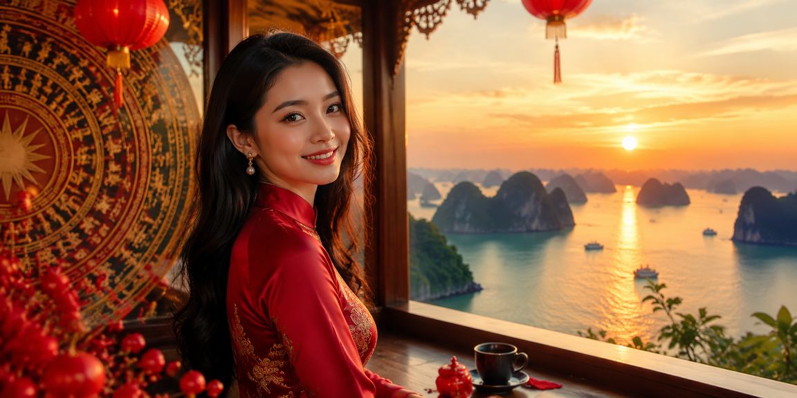 Người dùng ngắm cảnh Vịnh Hạ Long và thực hiện nạp tiền ưu đãi trên ứng dụng di động xs30ngay